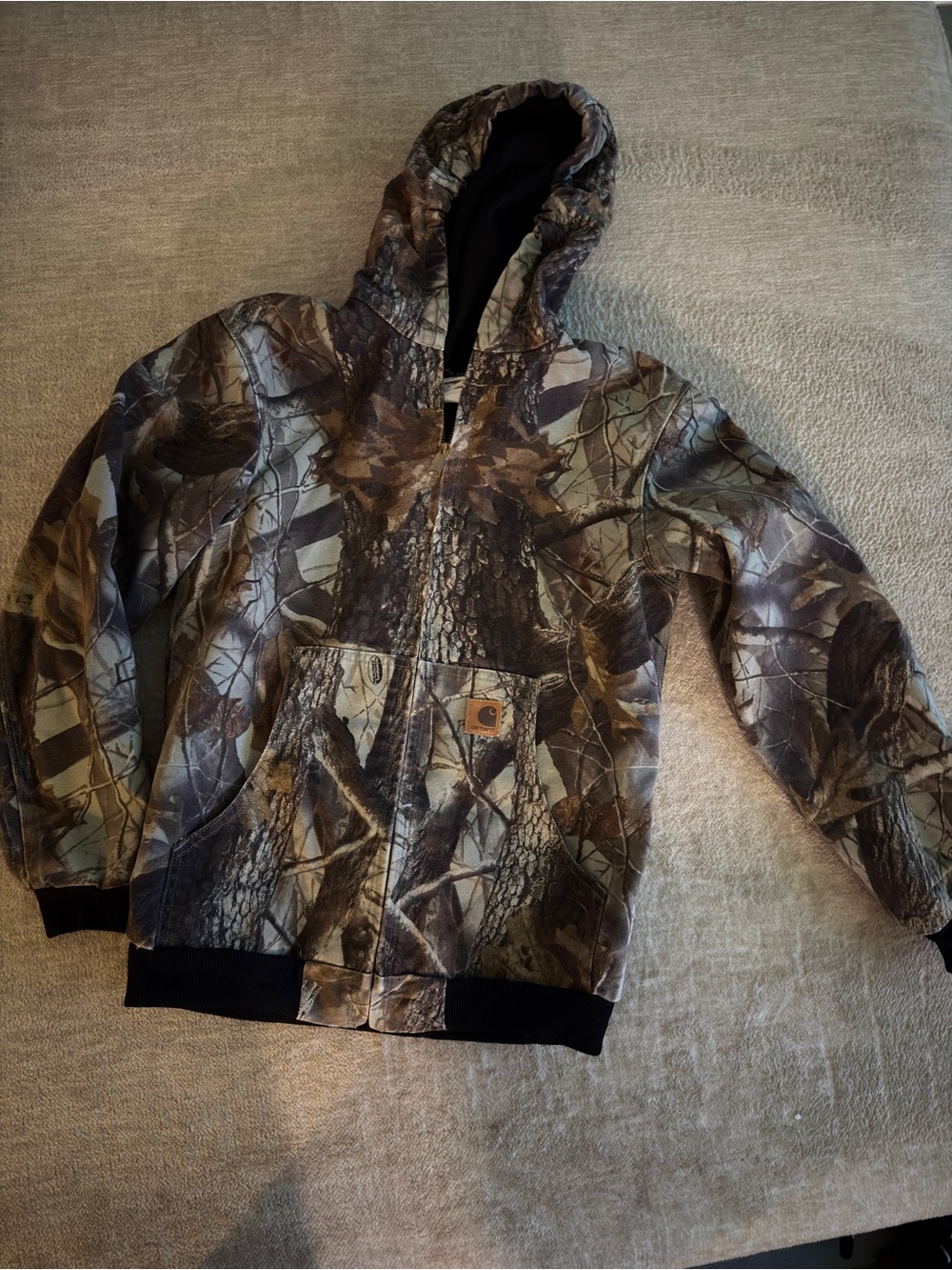 Carhartt Kids Realtree Camo Hooded Puffer Jacket - Brown/Green/Gray